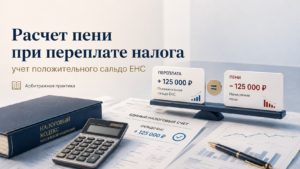 Расчет пени при переплате налога и положительном сальдо ЕНС