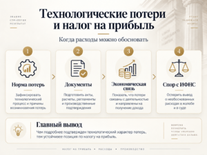 Технологические потери — расходы по налогу на прибыль и документы для ФНС