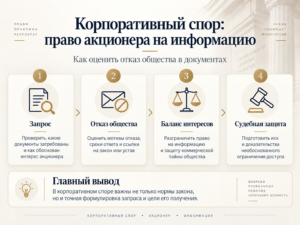 Корпоративные споры — права акционеров и получение документов общества