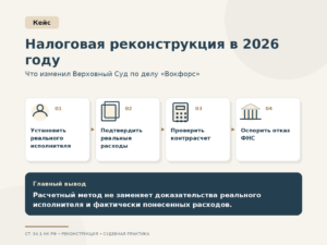 Налоговая реконструкция в 2026 году — позиция Верховного Суда по делу Вокфорс